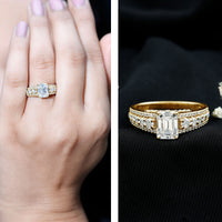 Certified Emerald Cut Moissanite Solitaire Engagement Ring for Women