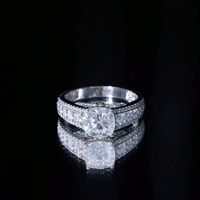 3 Carat Cushion Cut Moissanite Engagement Ring with Side Stones