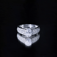 Certified Moissanite Oval Engagement Ring with Side Stones