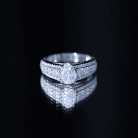 6X8 MM Pear Shape Moissanite Vintage Inspired Engagement Ring