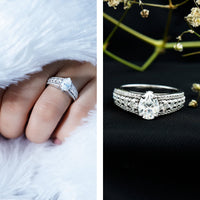 6X8 MM Pear Shape Moissanite Vintage Inspired Engagement Ring