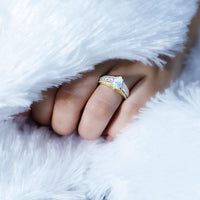 6X8 MM Pear Shape Moissanite Vintage Inspired Engagement Ring