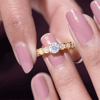 Certified 0.5 Carat Round Moissanite Engagement Ring with Side Stones