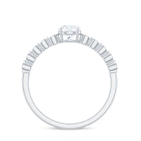 Certified 0.5 Carat Round Moissanite Engagement Ring with Side Stones