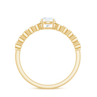 Certified 0.5 Carat Round Moissanite Engagement Ring with Side Stones