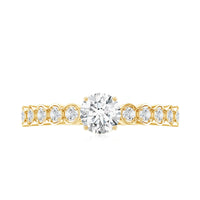 Certified 0.5 Carat Round Moissanite Engagement Ring with Side Stones