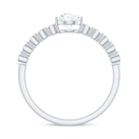 5x7mm Pear Cut Moissanite Teardrop Engagement Ring with Side Stones