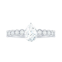 5x7mm Pear Cut Moissanite Teardrop Engagement Ring with Side Stones