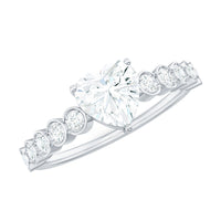 7mm Heart Shape Certified Moissanite Solitaire Engagement Ring