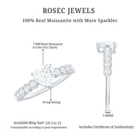 7mm Heart Shape Certified Moissanite Solitaire Engagement Ring