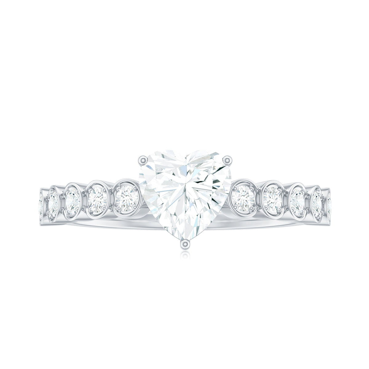 7mm Heart Shape Certified Moissanite Solitaire Engagement Ring