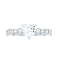 7mm Heart Shape Certified Moissanite Solitaire Engagement Ring