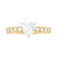 7mm Heart Shape Certified Moissanite Solitaire Engagement Ring