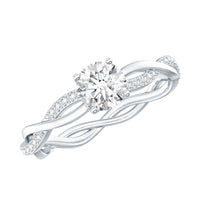 Round Cut Moissanite Braided Engagement Ring
