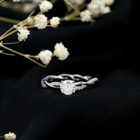 Round Cut Moissanite Braided Engagement Ring