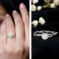 Round Cut Moissanite Braided Engagement Ring