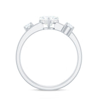 7mm Heart Shape Moissanite Solitaire Double Band Engagement Ring