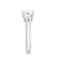 7mm Heart Shape Moissanite Solitaire Double Band Engagement Ring