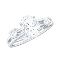 6X8mm Oval Cut Certified Moissanite Solitaire Engagement Ring
