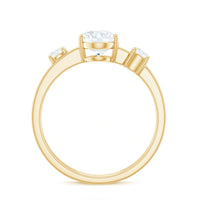 6X8mm Oval Cut Certified Moissanite Solitaire Engagement Ring