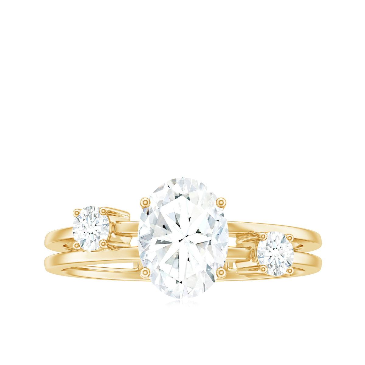 6X8mm Oval Cut Certified Moissanite Solitaire Engagement Ring