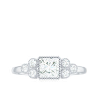 5x5mm Princess Cut Moissanite Classic Solitaire Engagement Ring
