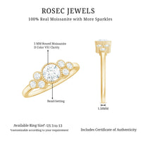 Moissanite Classic Engagement Ring with Beaded Details