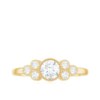 Moissanite Classic Engagement Ring with Beaded Details