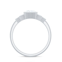 6mm Cushion Cut Moissanite Engagement Ring with Cluster Accent
