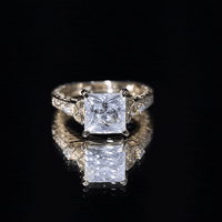 Antique Style 3 Carat Princess Cut Moissanite Celtic Knot Engagement Ring