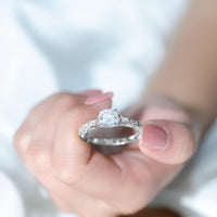 Cushion Cut Moissanite Antique Style Engagement Ring