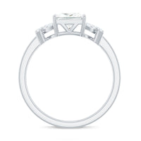 6X8 mm Princess Cut Moissanite Solitaire Engagement Ring