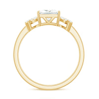 6X8 mm Princess Cut Moissanite Solitaire Engagement Ring
