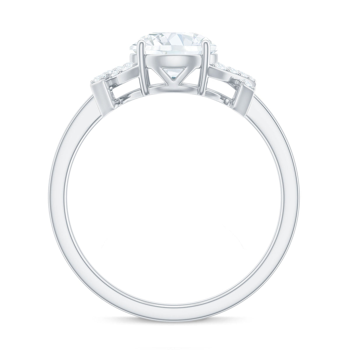 7x7mm Brilliant Cut Moissanite Solitaire Engagement Ring for Women