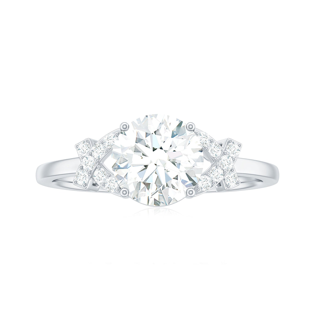 7x7mm Brilliant Cut Moissanite Solitaire Engagement Ring for Women