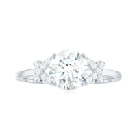 7x7mm Brilliant Cut Moissanite Solitaire Engagement Ring for Women