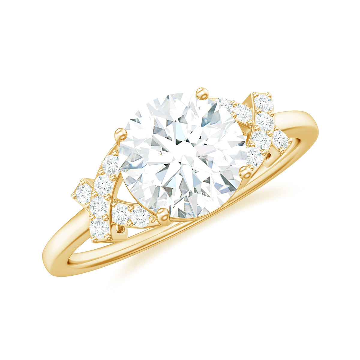 7x7mm Brilliant Cut Moissanite Solitaire Engagement Ring for Women
