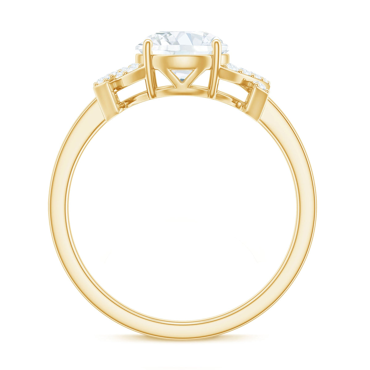 7x7mm Brilliant Cut Moissanite Solitaire Engagement Ring for Women