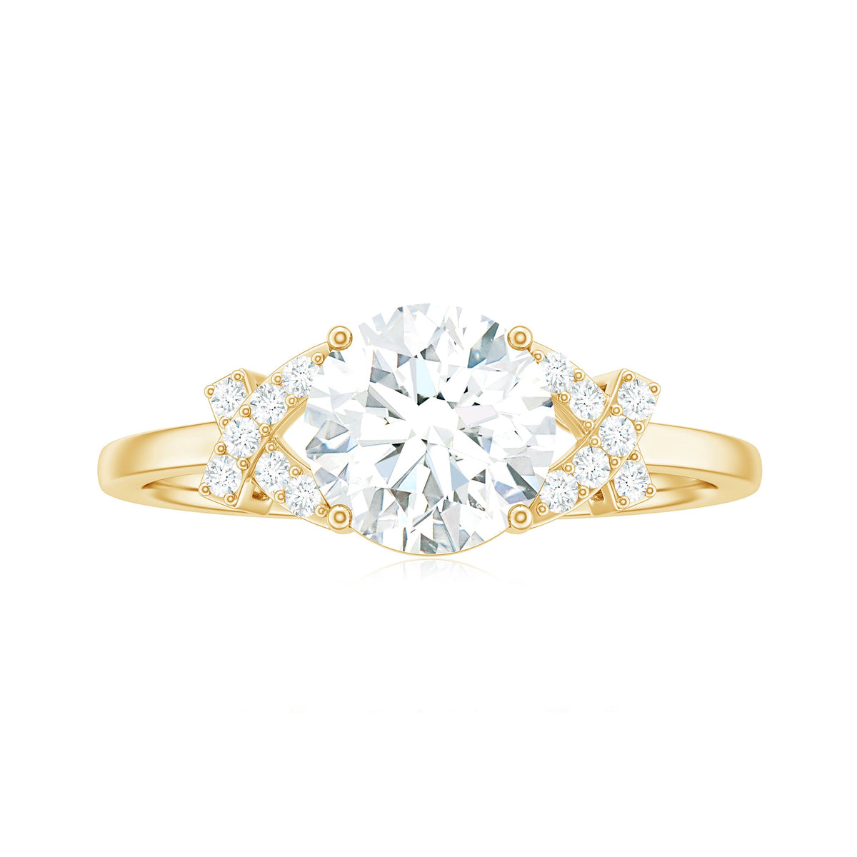 7x7mm Brilliant Cut Moissanite Solitaire Engagement Ring for Women