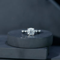 Certified Cushion Cut Moissanite Huge Engagement Ring
