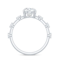 Certified Round Shape Moissanite Solitaire Engagement Ring