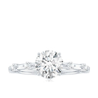 Certified Round Shape Moissanite Solitaire Engagement Ring