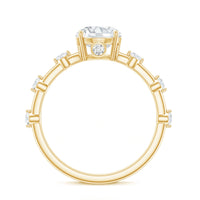 Certified Round Shape Moissanite Solitaire Engagement Ring