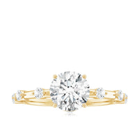 Certified Round Shape Moissanite Solitaire Engagement Ring