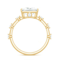 8X8 MM Princess Cut Certified Moissanite Solitaire Engagement Ring