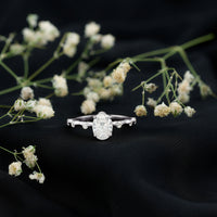 Certified 1 Carat Moissanite Oval Engagement Ring for Women