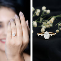 Certified 1 Carat Moissanite Oval Engagement Ring for Women