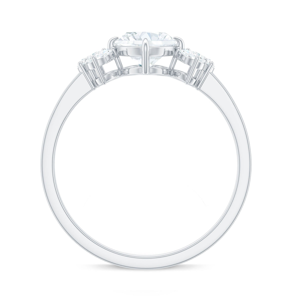 6X8mm Oval Cut Moissanite Designer Engagement Ring