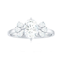 6X8mm Oval Cut Moissanite Designer Engagement Ring