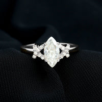 Certified 1 Carat Moissanite Marquise Engagement Ring in Split Shank